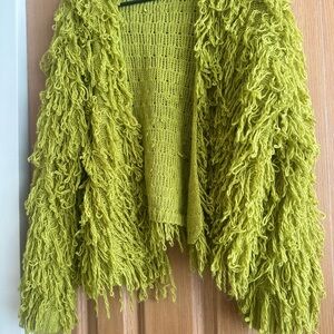 SHEIN Textured Lime Green Cardigan